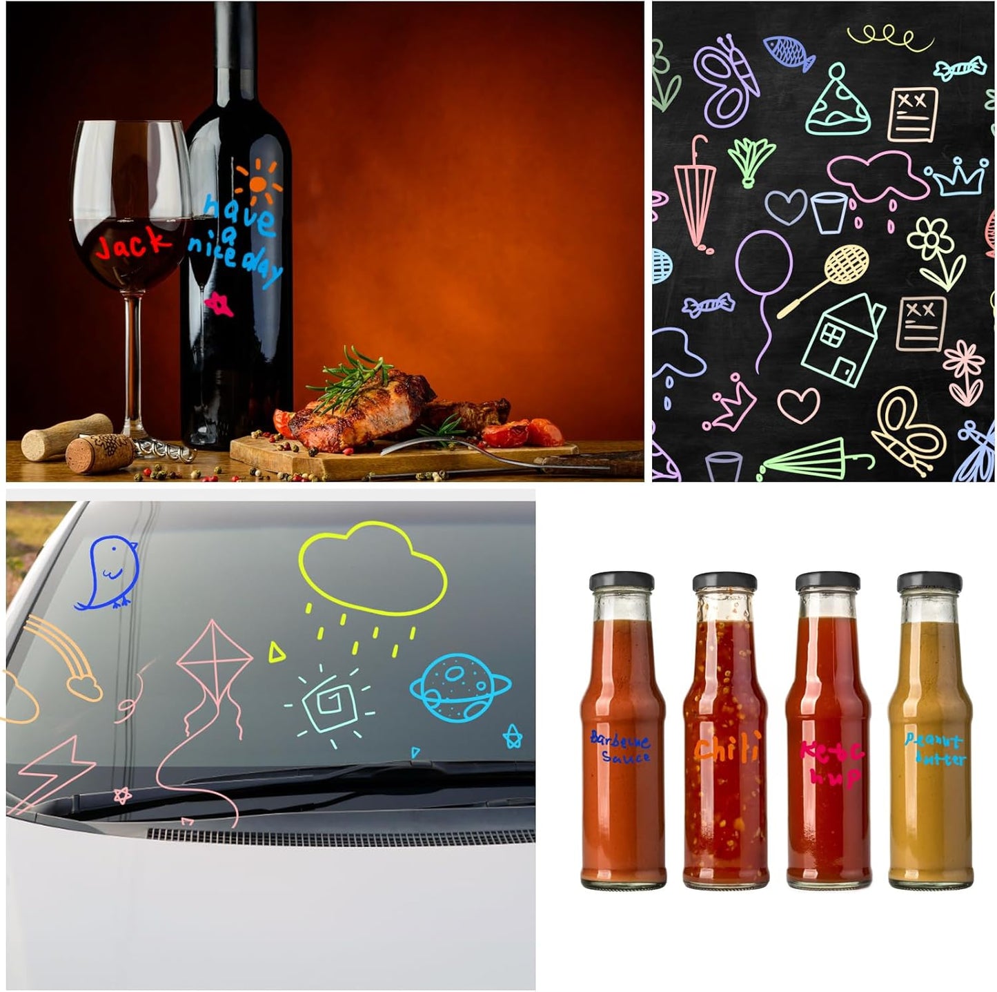 Volcanics Liquid Chalk Markers 36 Pack – 12 Bright Colors – Wet Erase, Dust-Free, Non-Toxic Chalk Pens with Round Tip for Teachers, Classrooms, Chalkboards, Glass, Windows, LED Boards, Bistro Signs