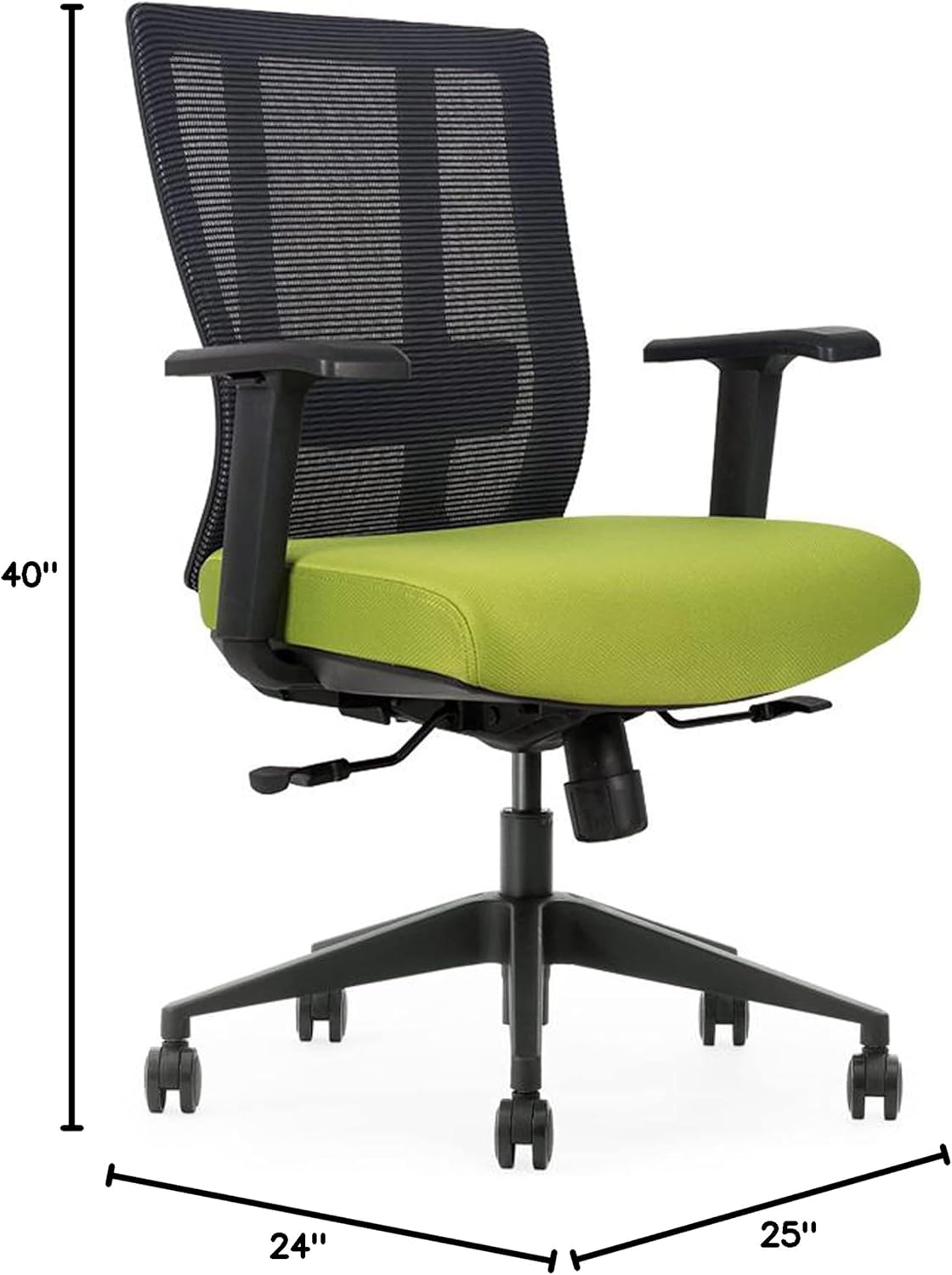 Ergonomic Office Chair - Breathable MESH - Back Adjustable Lumbar Support with 3-D ARMRESTS TILT Function and 360-DEGREE Swivel Wheels Comfortable Wide SEAT - Home Office Chair (Green) (Pack of 1)