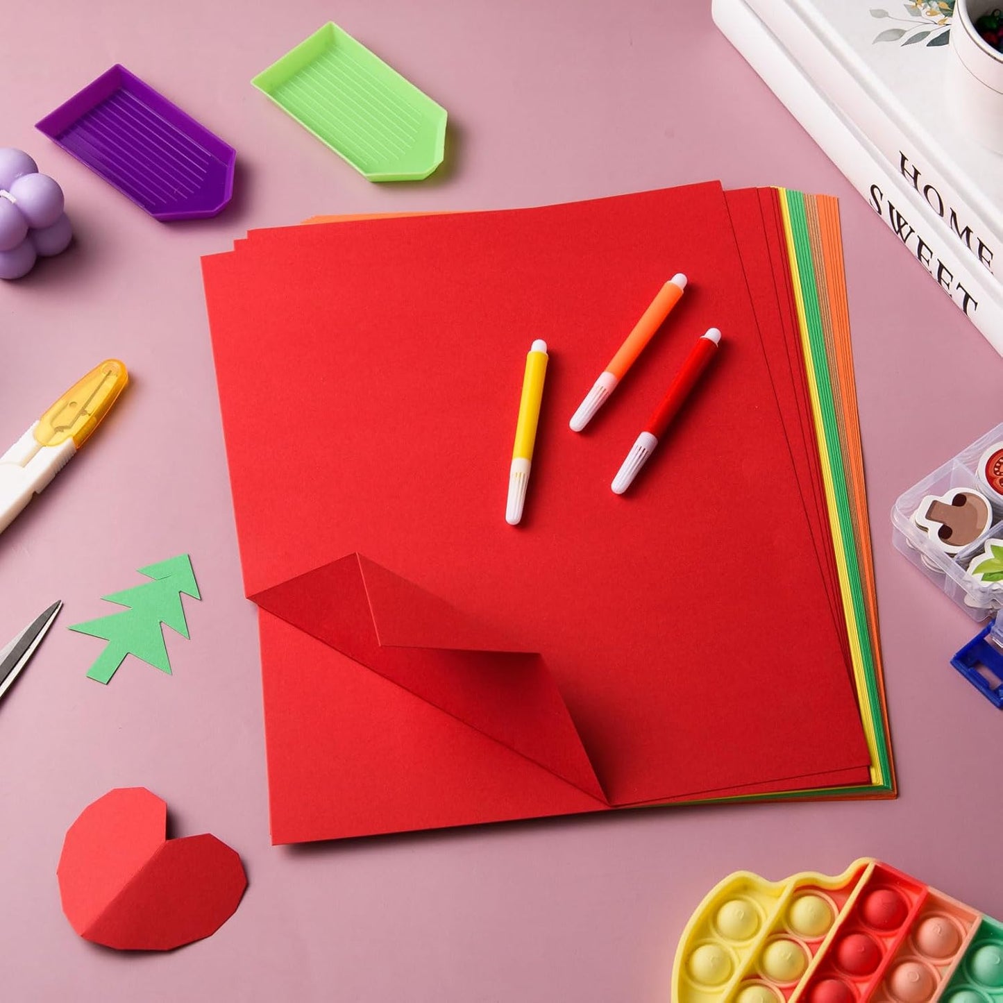 MixTeach 100 Sheets A4 Autumn Theme Cardstock 8.5 x 11" Medium Thick Cardstock Paper 180gsm/65lb Double Sided Printable Card Stock for Fall Scrapbooking Card Making Invitations DIY Art Craft Supplies