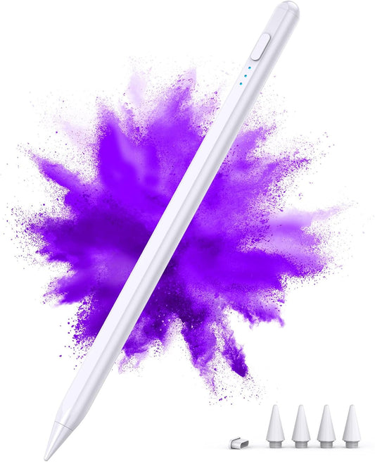 Stylus Pen for iPad 2018-2025, 15Mins Fast Charge for Apple Pencil, Palm Rejection, Compatible with iPad 10/9/8/7/6, iPad Pro 12.9"/11"/13" M4, iPad mini 6/5, iPad Air 5/4/3/11"-13" M2