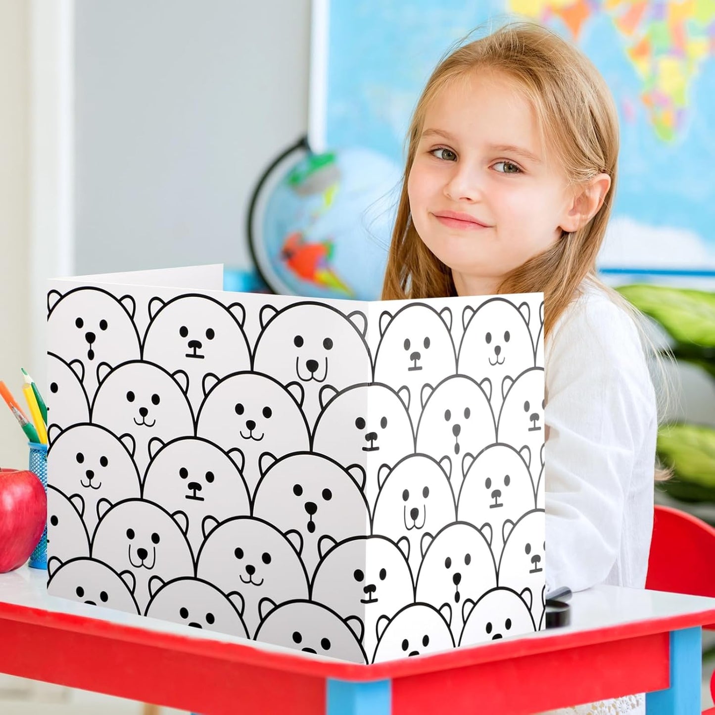 Crtiin 24 Pcs Privacy Boards Desk Privacy Folders Standard Privacy Board School Privacy Cardboard Board Desk Dividers for Student Desks Reduces Distractions Keep Eyes from Wandering(White)