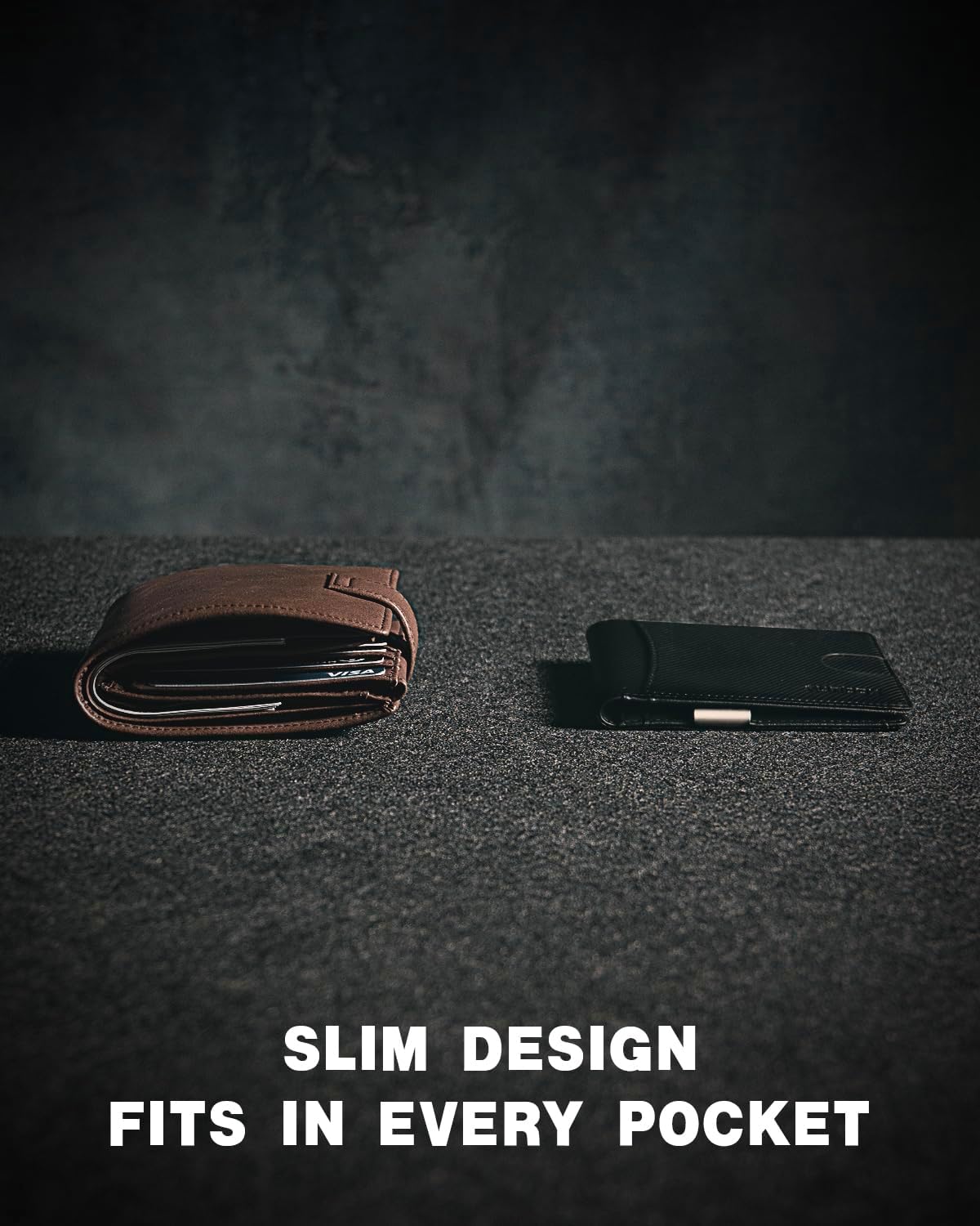 RUNBOX Money Clip Slim Wallets for Men RFID Blocking 11 Card Holder Minimalist Small Leather Bifold Men's Front Pocket Wallet Gift Box