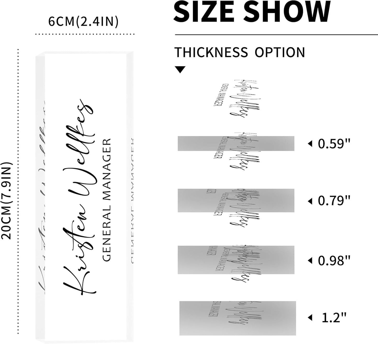 Desk Name Plate Personalized Acrylic Name Plate for Desk, Office Desk Decor for Women & Men, Custom Gifts for Boss, Manager, Teacher, Nurse, Doctor, Lawyer, Employee Appreciation Gifts