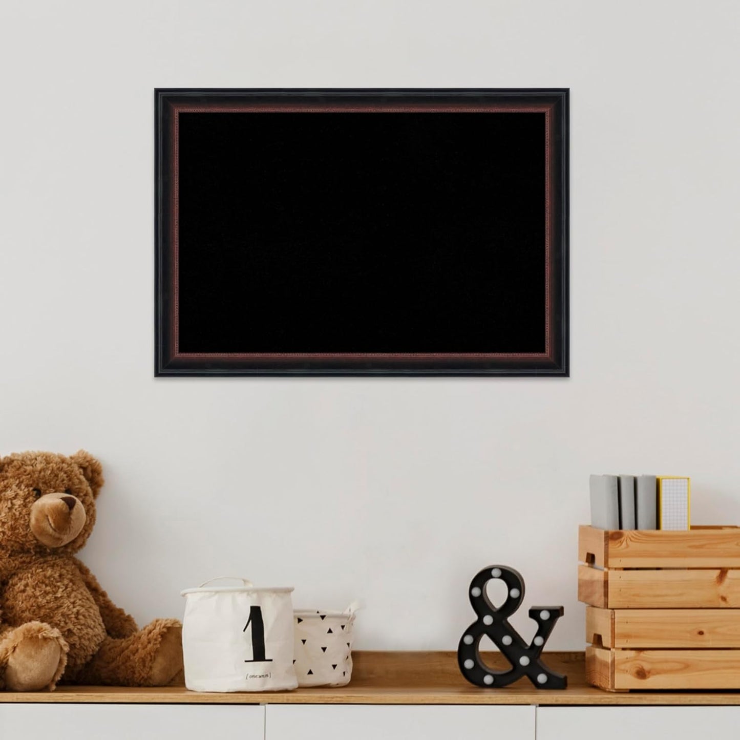 Amanti Art Black Cork Board for Wall, 14x20 Vision Board with Black Wood Frame, Small Corkboard Office Decor for Home Organization, Casual Corkboard Pinboard to Display Items for Home Organization in
