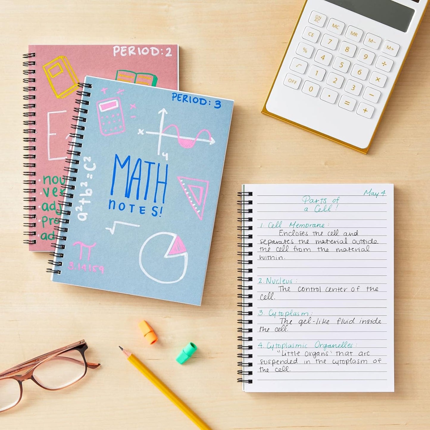 5 Pack 6x8 inch Spiral Journals, Small Notebooks Bulk with 120 Lined Pages for Work, Students, School, Writing (5 Colors Kraft Paper Covers)