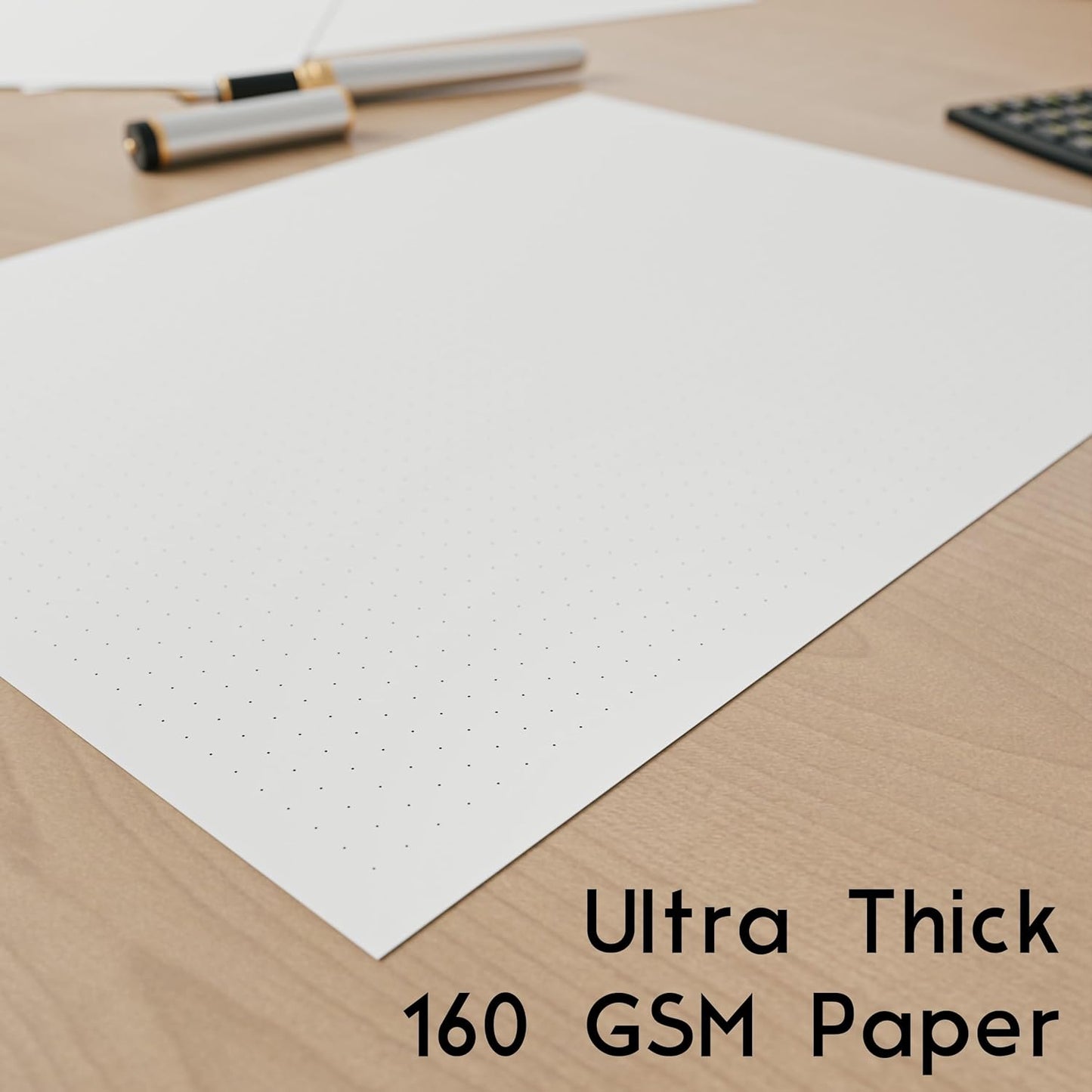 Dotted Grid Paper, Letter Size, 160 Sheets/320 Pages, 160 GSM Maximum Thickness, 8.5 x 11 inch, White, Unpunched, for Calligraphy, Journaling, Binder Refill Inserts, Writing, Art