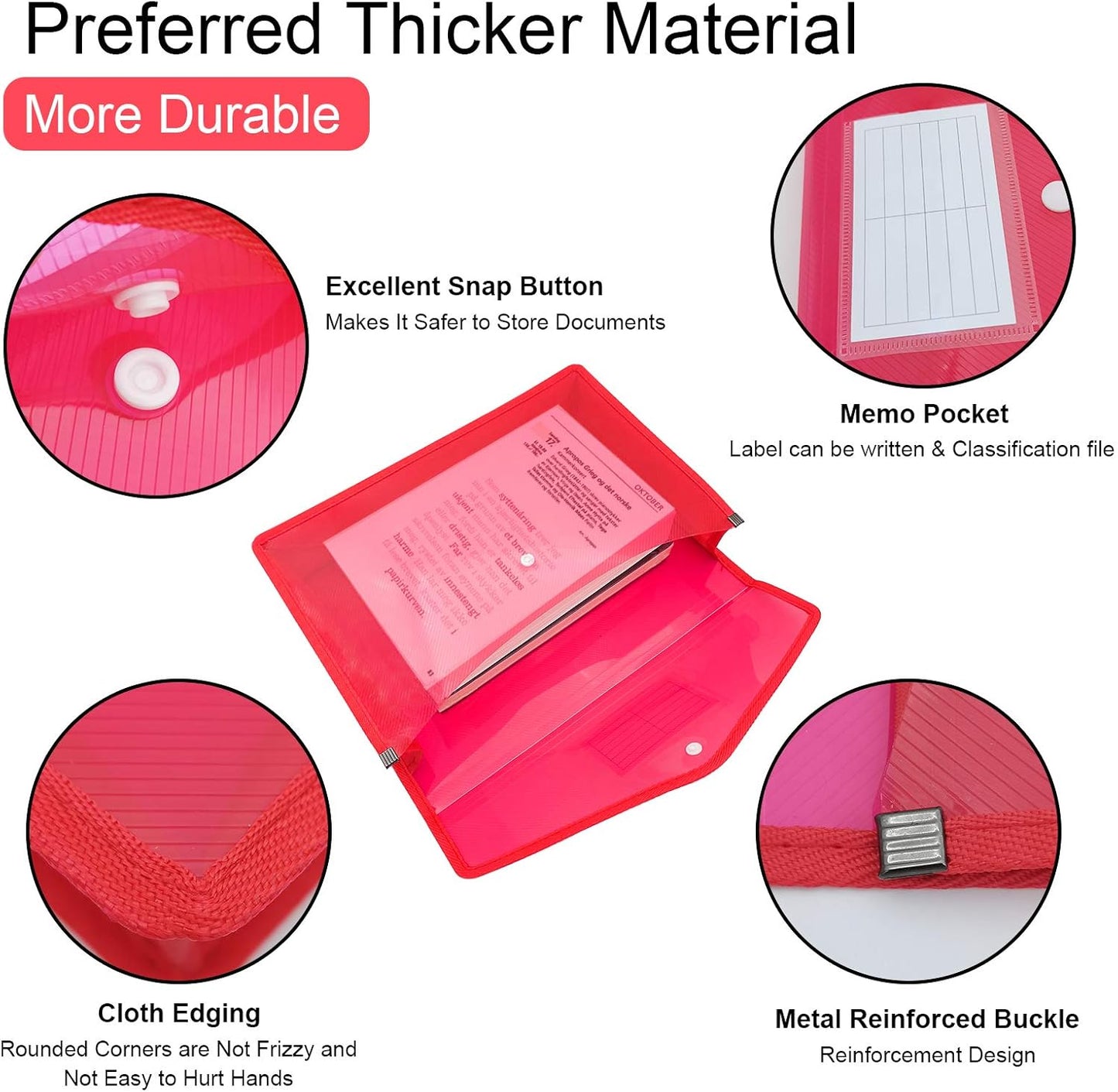 CHEPULA B4 Plastic File Wallet Envelope Expanding File Folder Document Organizer with Snap Closure & Label Pocket Clear Colored Waterproof Accordion File Pouch for Office Home Storage