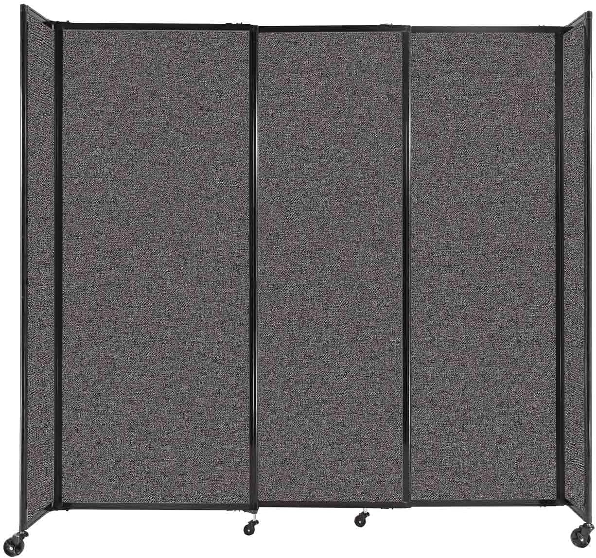 Versare Straightwall Sliding Portable Wall Partition | Freestanding Office Dividers | Locking Wheels | Temporary Room Separator | 7'2'' Wide x 6'10'' Tall Charcoal Gray Fabric Panels