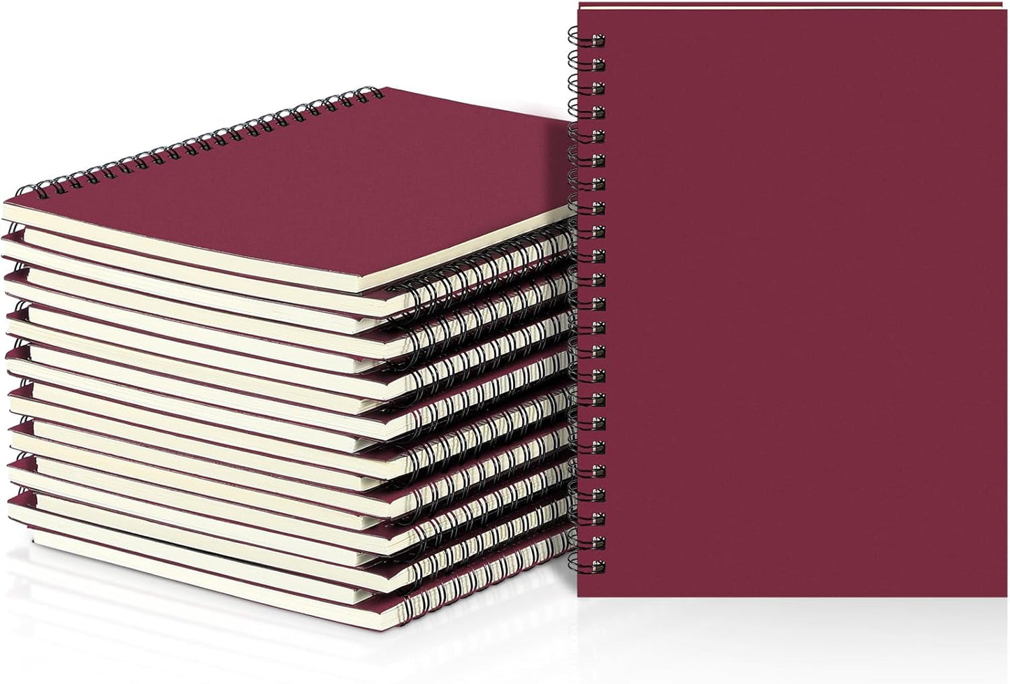 Yahenda Spiral Notebook Bulk A5 Journal Lined 8.3'' x 5.5'' Writing Composition Paper Small Notepad Subject Notebook for Students Office Business Back to School Supplies(Wine Red,18 Pcs)