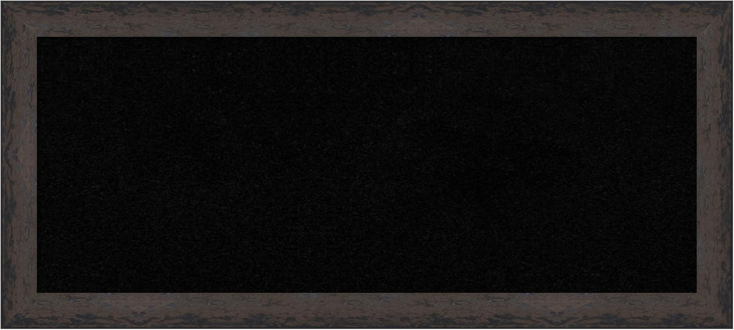Amanti Art Black Cork Board for Wall, 15x33 Vision Board with Black Wood Frame, Medium Corkboard Office Decor for Home Organization, Modern Corkboard Pinboard to Display Items for Home Organization