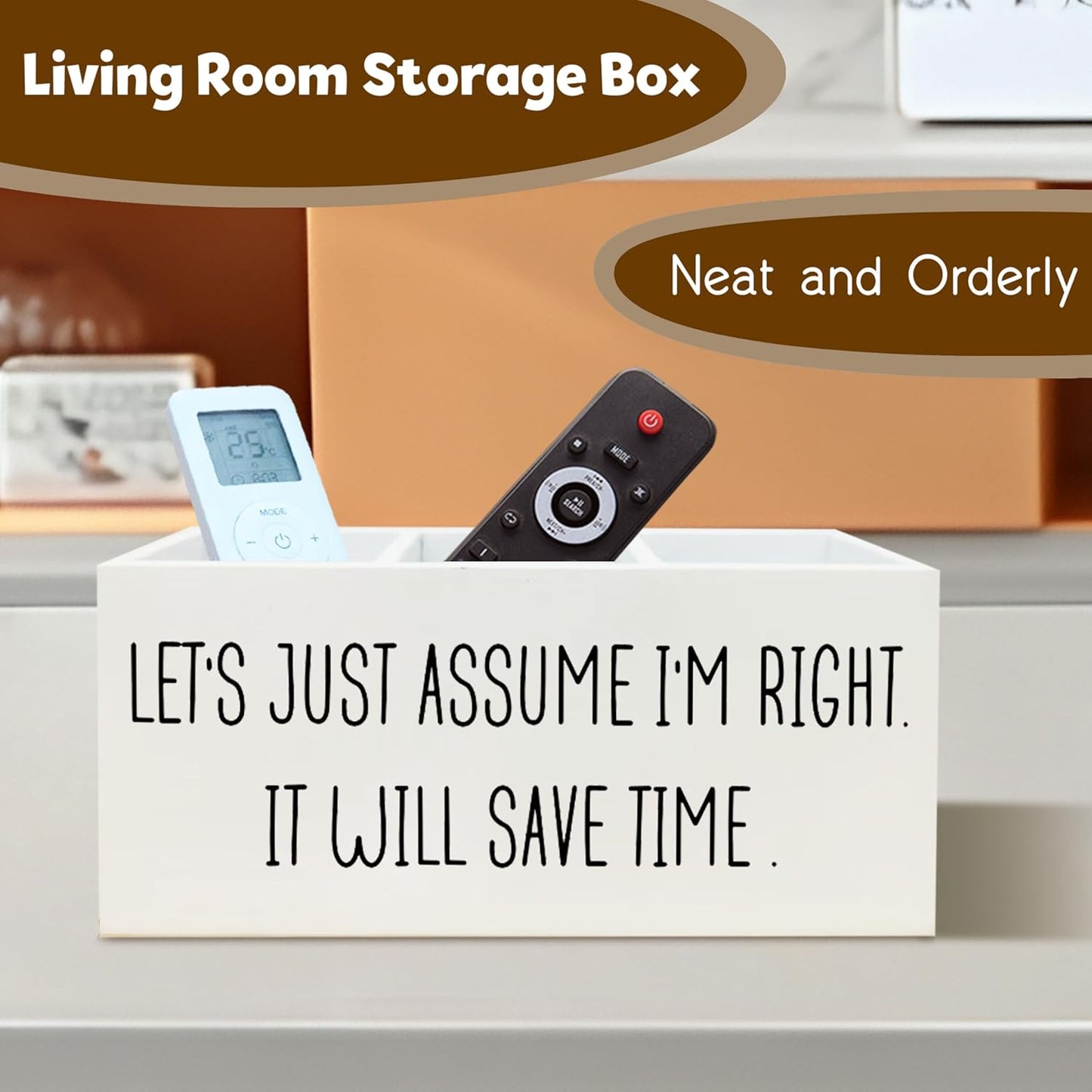 Boss's Day Gifts, Funny Desk Pen Holder Boss Gifts for Women, Let's Just Assume I'm Right Wooden Pen Pencil Holder Organizer for Office Desk Accessories