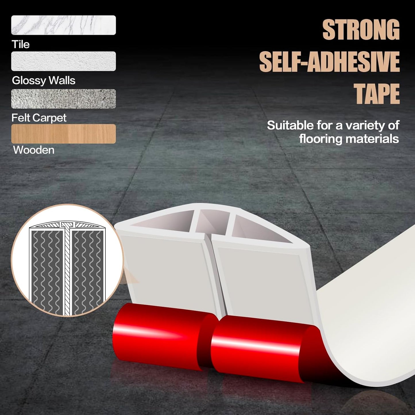 Floor Cord Cover Cable Cavity Self Adhesive Cord Hider Floor 10FT Floor Cable Management Power Cord Protector Floor Electric Cord Covers for Offices, Gym, Exhibitions (Beige, 1.18" x 10')