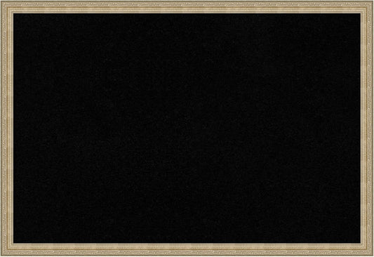 Amanti Art Black Cork Board for Wall, 26x38 Vision Board with Champagne Frame, Large Corkboard Office Decor for Home Organization, Traditional Corkboard Pinboard to display items for home organization