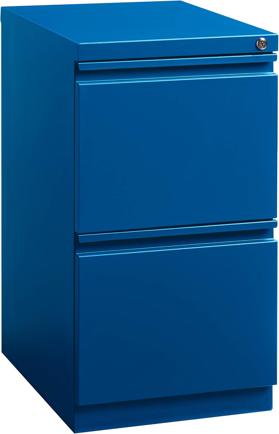 20 Inch Deep Metal 2 Drawer File with Full Pull, for Home and Office, Holds Letter Width Hanging Folders Mobile Pedestal, Classic Blue