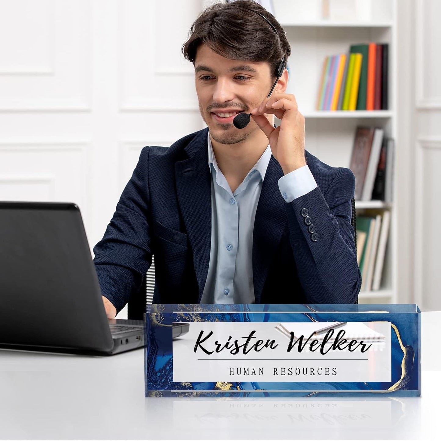 Gowelly Office Desk Name Plate Personalized |Custom Name Plates for Desk| Custom Employee Appreciation Gifts | Office Gifts for Women, Boss, Employee, Teacher, Social Worker-2