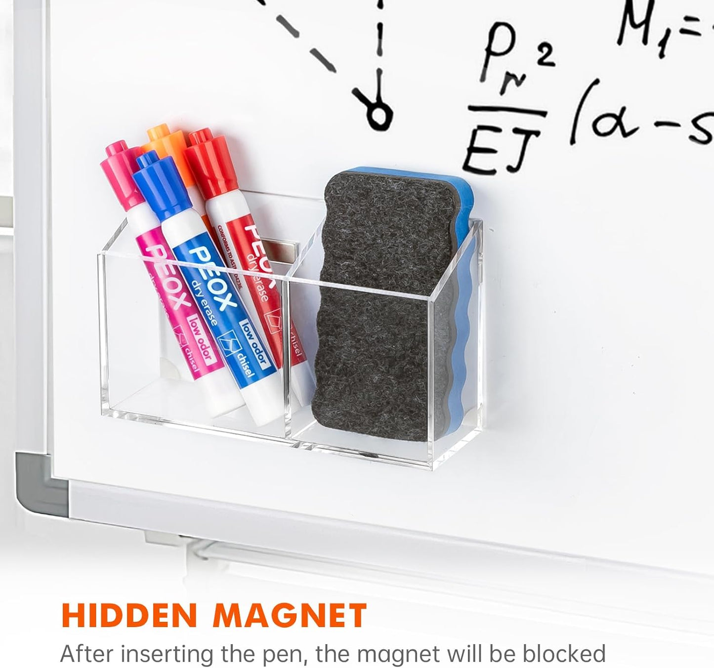 BEYGORM Magnetic Dry Erase Marker Holder for Whiteboard,Non-slip Acrylic Magnet Pen Holder for Fridge Refrigerator,Locker Organizer for Work,Locker Accessories,Pencil Cup for Desk,Marker Organizer