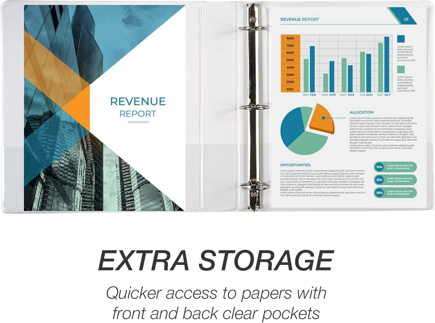 Samsill Economy 1.5 Inch 3 Ring Binder Bulk Pallet, Made in The USA, Round Ring Binder, Customizable Clear View Cover, White, Pallet of 720 Binders in 60 Cartons