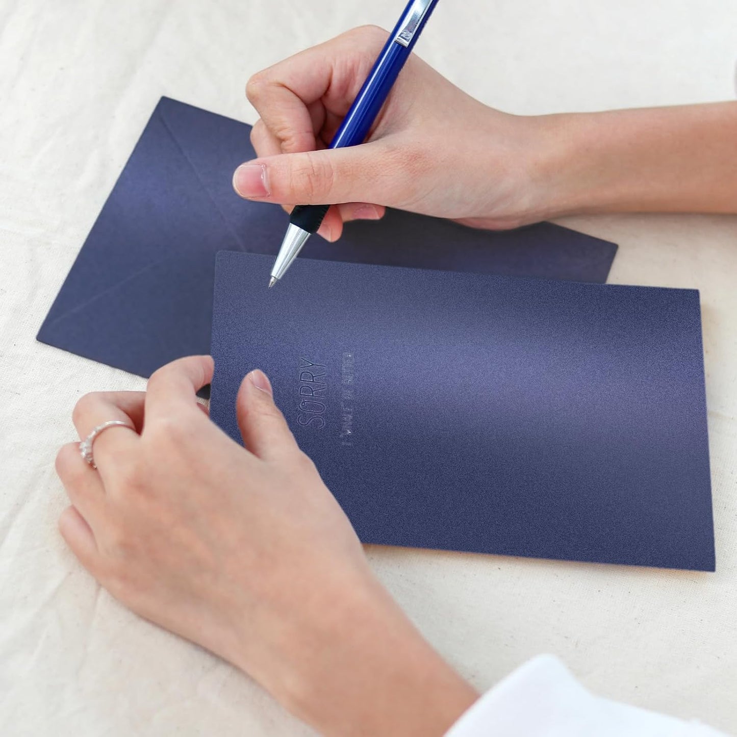 100 Sheets Navy Blue Shimmer Cardstock 8.5 x 11 Blue Paper, Goefun 80lb Card Stock Printer Paper for Christmas, Invitations, Certificates, Crafts, Wedding