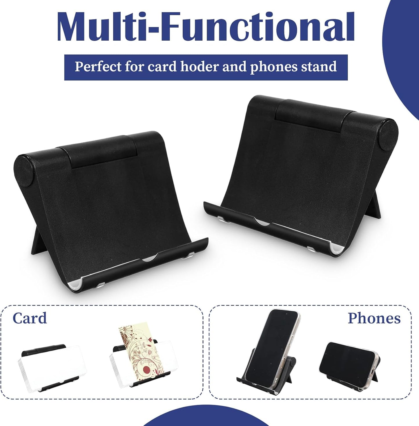 80 Pieces Business Card Holder Display Bulk Black Plastic Stand Name Holder Stand Organizer for Desk Office Supplies