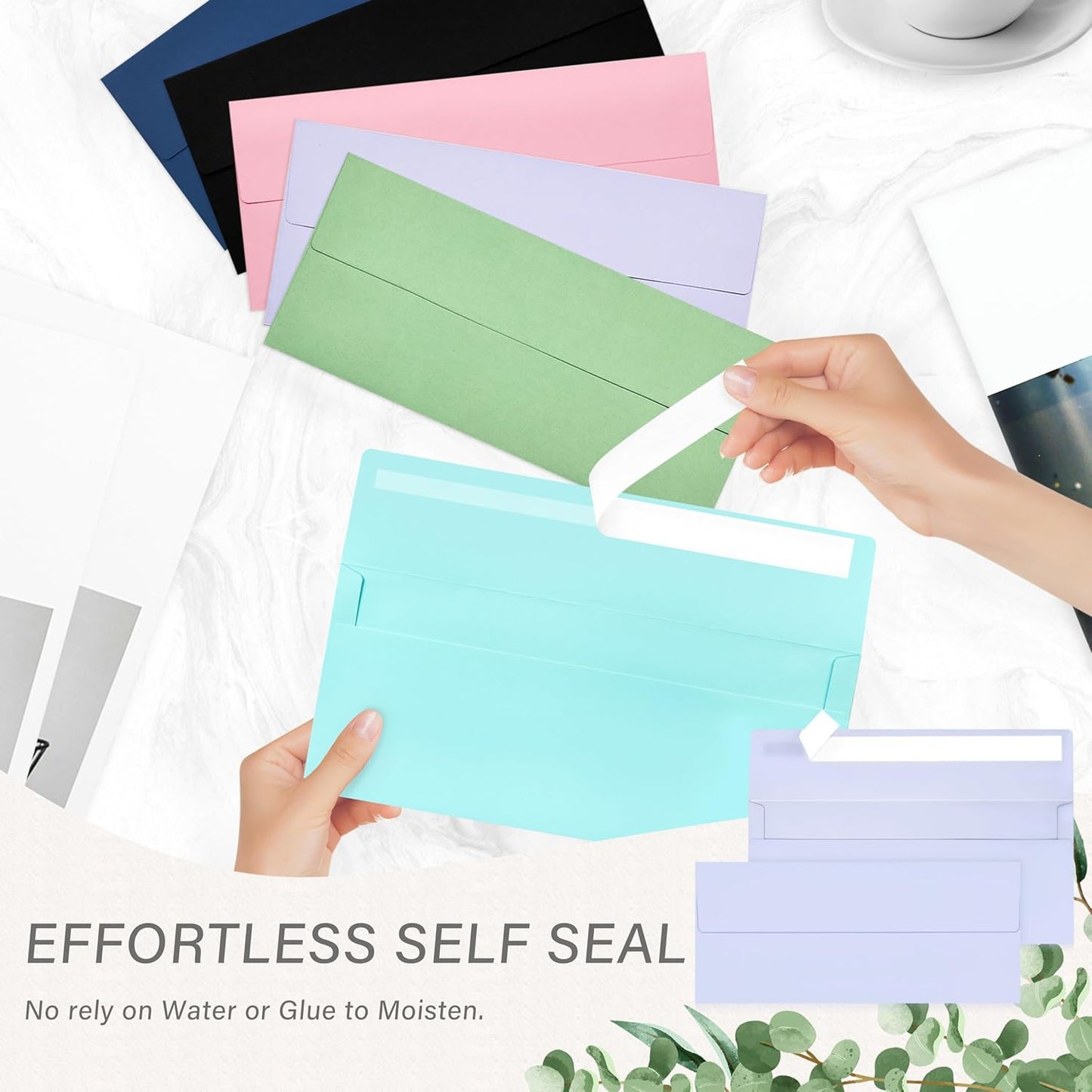 200 Pack #10 Business Envelopes, Self Seal Standard Lavender Envelopes for Secure Business & Legal Mailing, Office, Checks, Letter, Invoices, 4 1/8 x 9 1/2 Inches