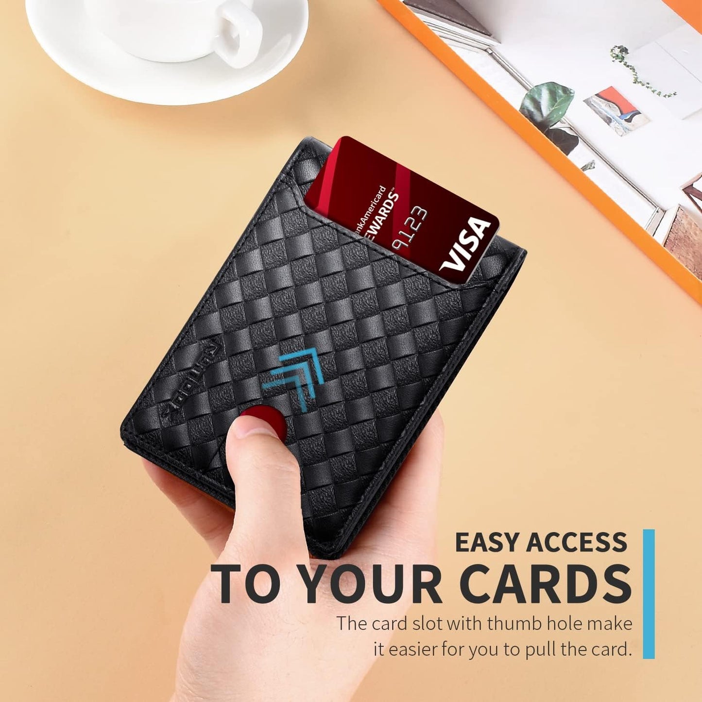 RUNBOX Novelty Wallet for Men Slim 11 Credit Card Holder Slots Leather RFID Blocking Small Thin Men's Wallet Bifold Minimalist Front Pocket Large Capacity Gift Box