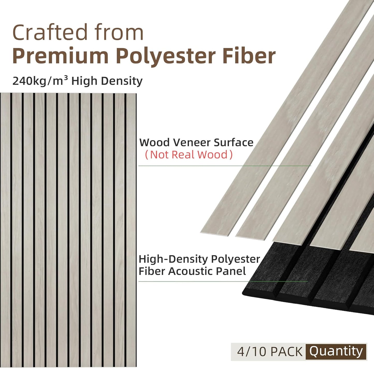 TO-TH Wood-Look Acoustic Panel, 4 Pack 47.2” x 23.6” Soundproof Wall Panels, Decorative Sound Absorbers Large Acoustic Panels for Home, Office, Basement, Natural Oak