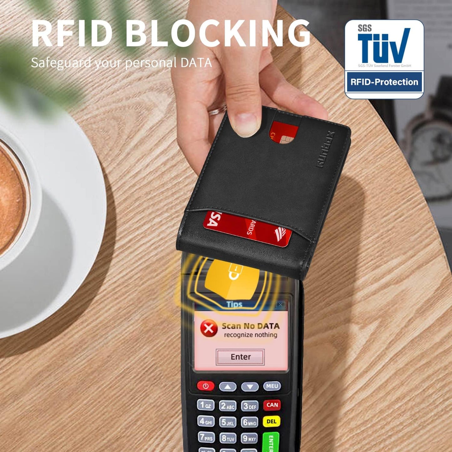 RUNBOX Novelty Wallet for Men Slim 11 Credit Card Holder Slots Leather RFID Blocking Small Thin Men's Wallet Bifold Minimalist Front Pocket Large Capacity Gift Box