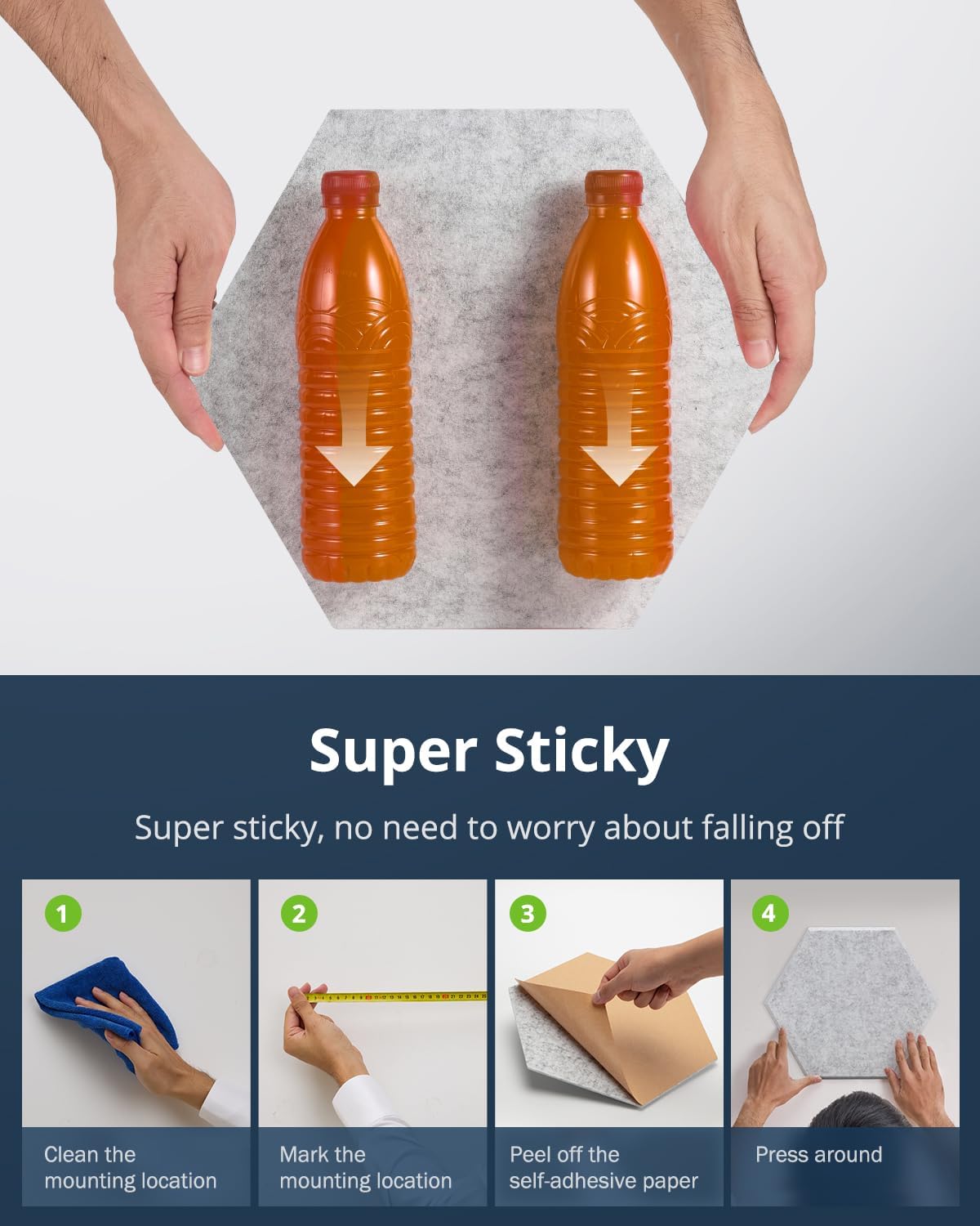 12 Pack Acoustic Panels Sound Absorbing, Self Adhesive Sound Proof Panels, Hexagon High Density Sound Deadening Panels, 12"X10"X0.4" Wall Decor for Bedroom,Home,Studio,Office(Gray)