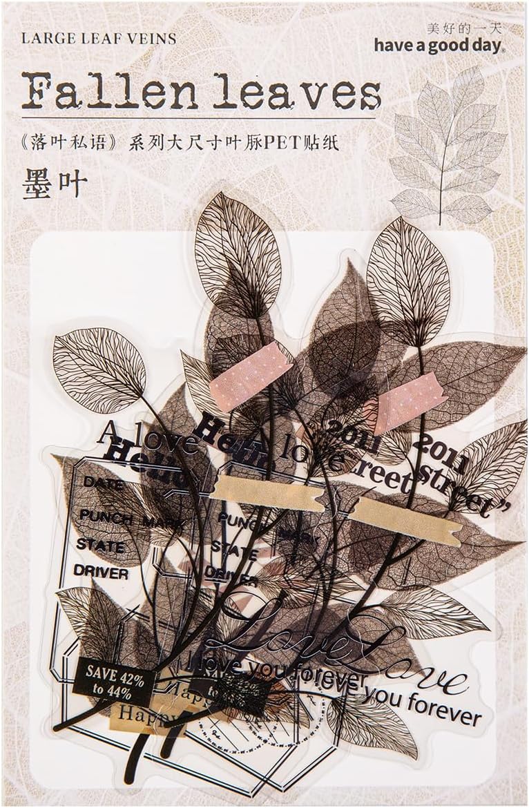 Alideco 120pcs Scrapbook Stickers Leaf Vein Theme Scrapbooking Junk Journal Crafts Embelishment Decoration Diary Stickers (luoyesiyu)