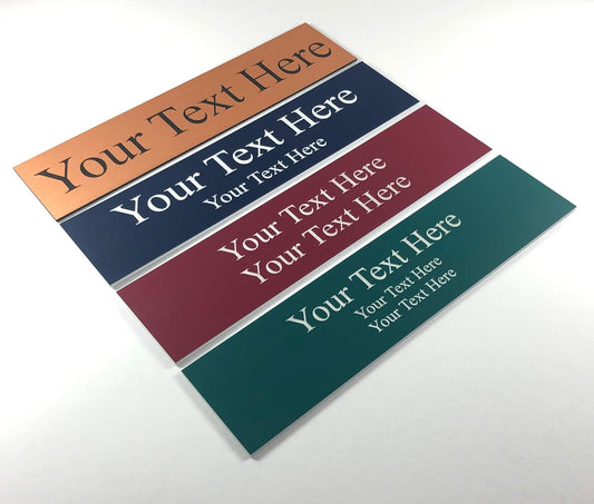 Office Desk Name Plate or Wall/Door Sign - 2x8 or 2x10 - Laser Engraved Sign - CUSTOMIZE. Holder available. Available in 21 colors and 17 fonts. Great gift idea - 1 Tag