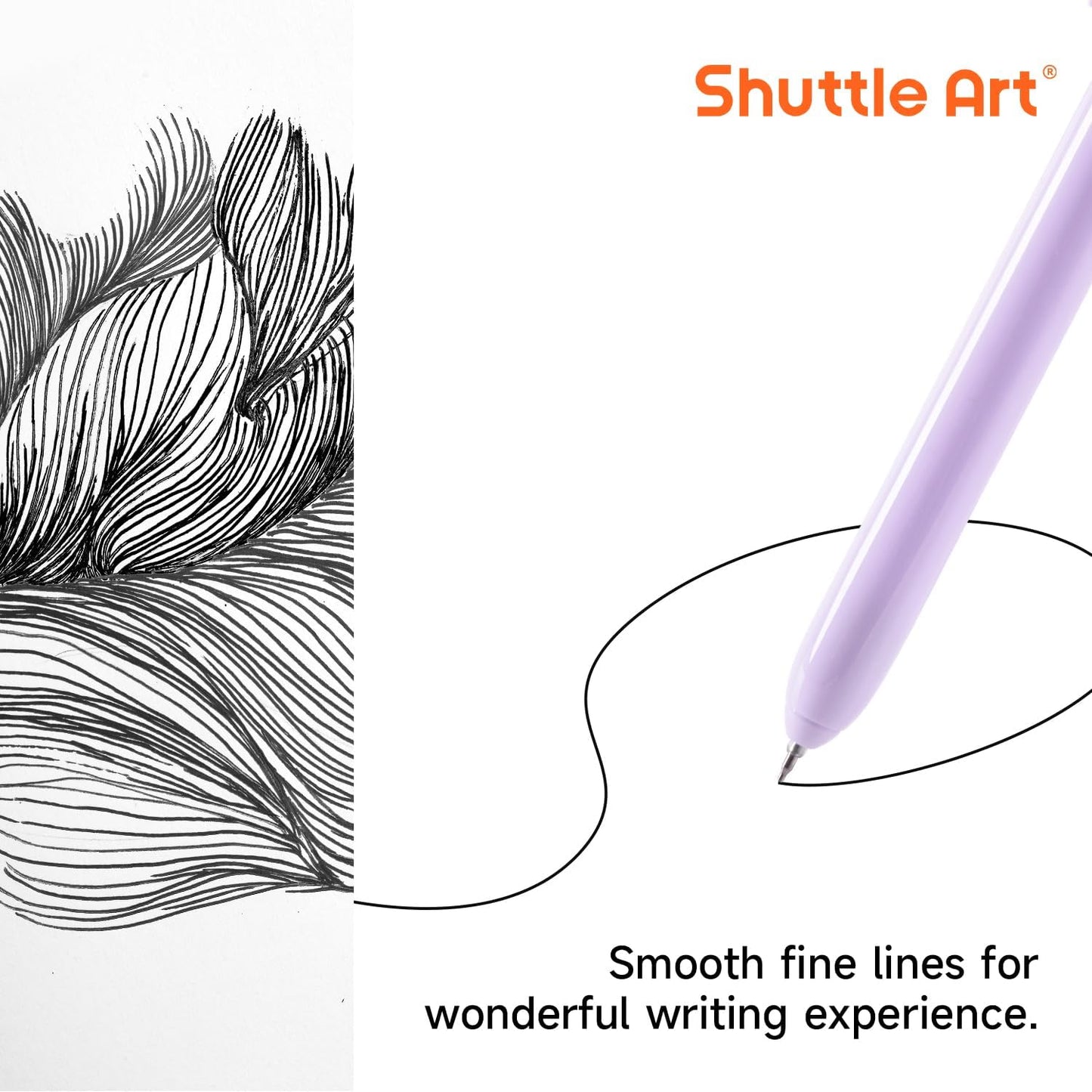 Shuttle Art Retractable Pastel Gel Ink Pens, 11 Pack Black Ink Pens, Cute Pens 0.5mm Fine Point for Writing Journaling Taking Notes School Office Home