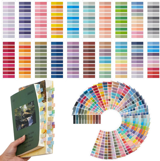 ReliThick 8000 Pcs Annotation tabs Sticky Tabs for Books Transparent Sticky Notes Multi Colored Writable Page Markers Book Flags Strip for Annotating Reading Supplies Bookish Gift (Light Colors)