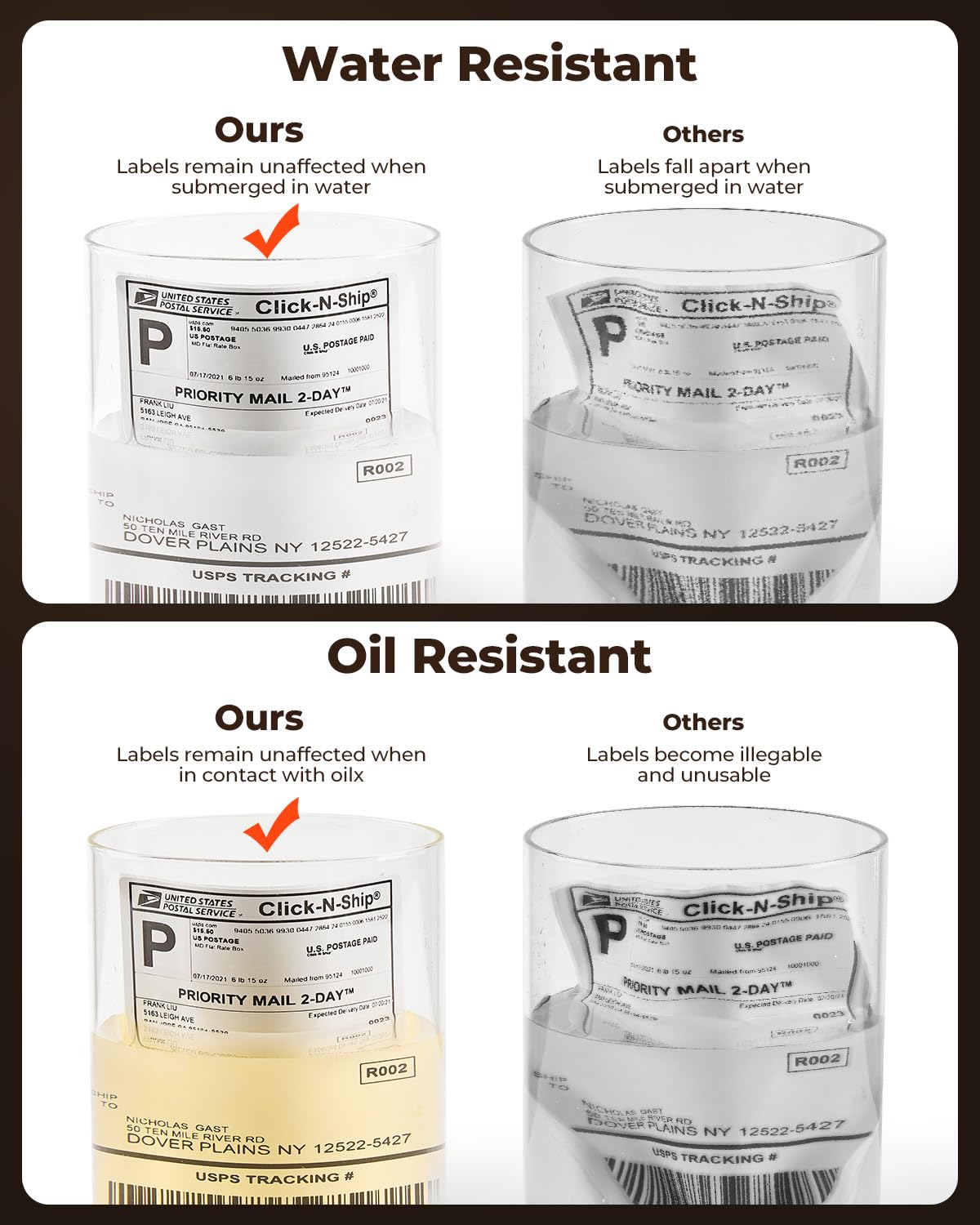 MUNBYN 4"x6" Direct Thermal Shipping Labels, Durable Waterproof, Oil-Proof, Scratch-Proof, Alcohol-Resistant, Tear-Resistant Label Paper for Thermal Printers, Packages, and Logistics, 380 Sheets/Roll