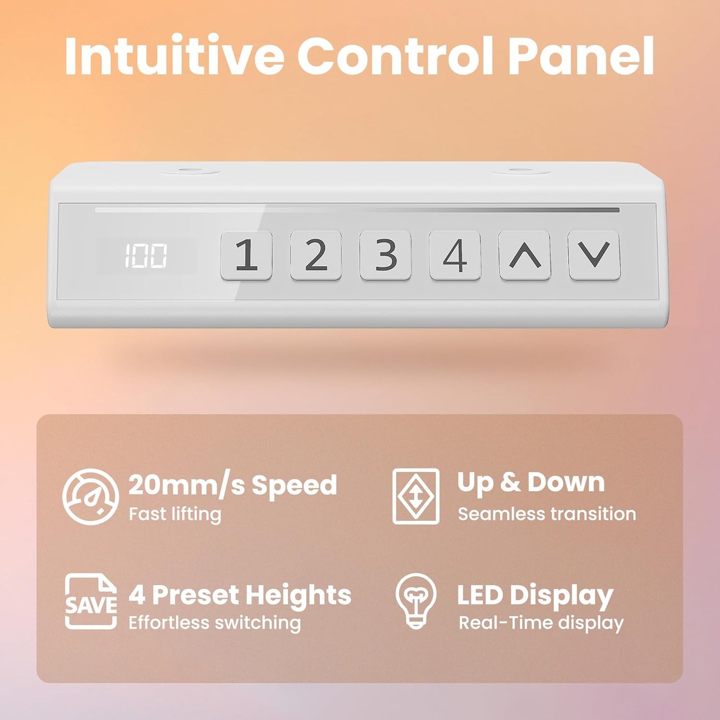 HUANUO 71 x 30 inch Electric Standing Desk Adjustable Height, 4 Memory Height Settings, Sit Stand Up Desk for Home Office & Computer Workstation, LightWalnut