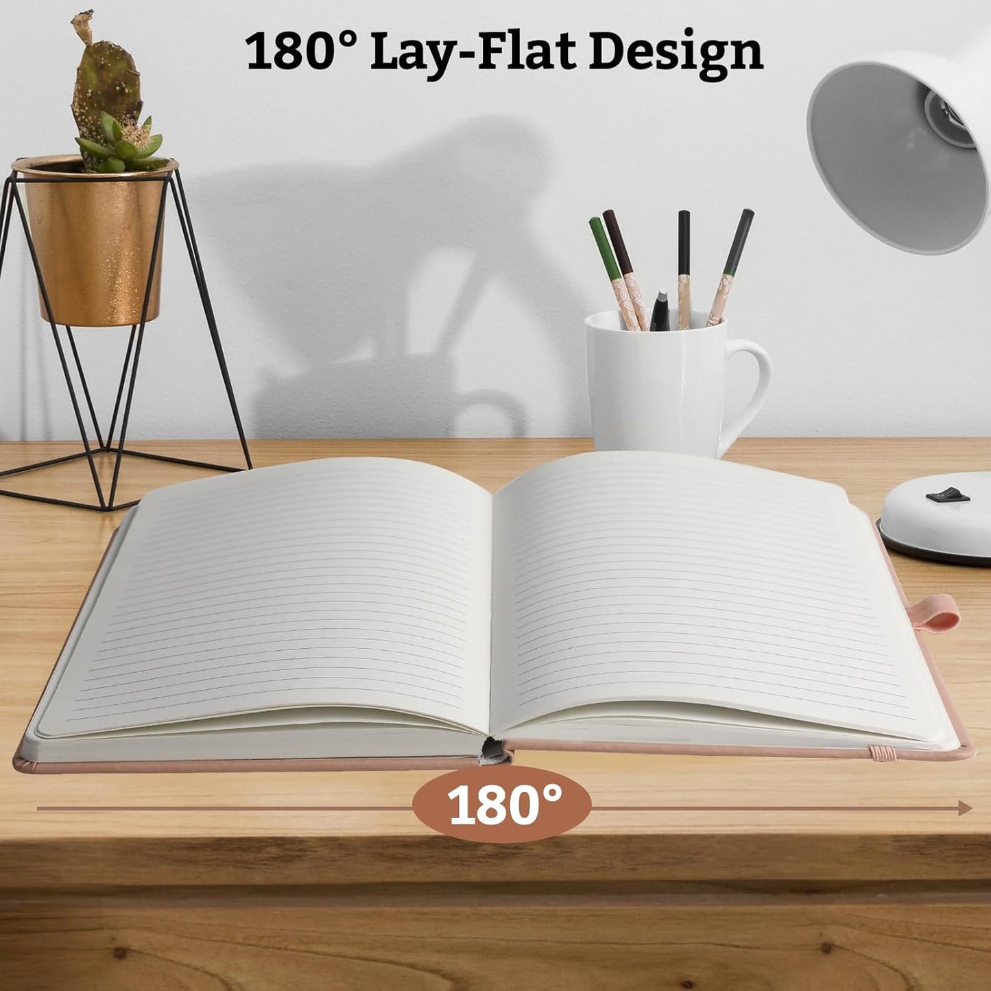 Hardcover Lined Bullet Dotted Journal Notebook, A5 140 192 Pages 100 120Gsm Paper College ruled for School,Work,Travel,and Daily Planning，5.7''*8.3'' (6, Blush, A5 Lined)