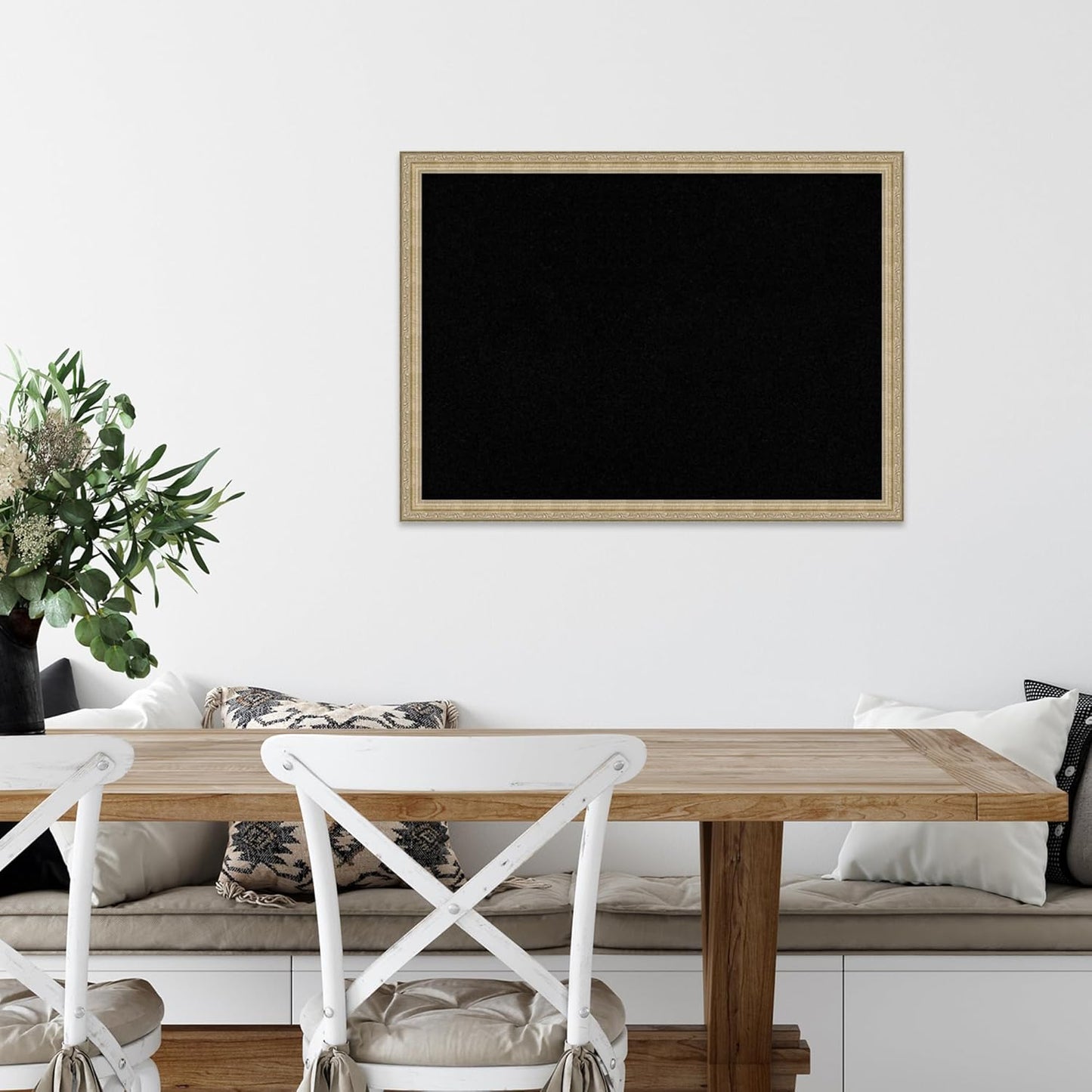 Amanti Art Black Cork Board for Wall, 22x30 Vision Board with Champagne Frame, Medium Corkboard Office Decor for Home Organization, Traditional Corkboard Pinboard to display items for home