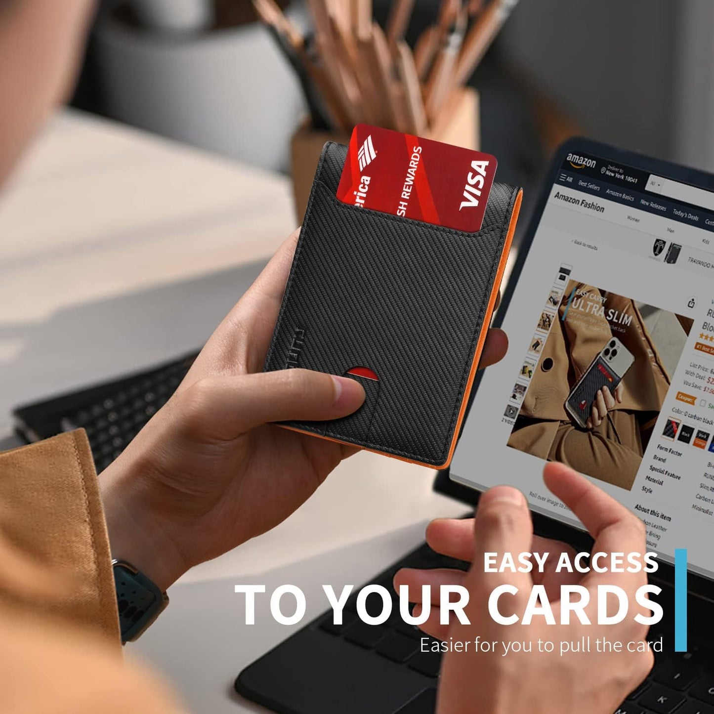 RUNBOX Novelty Wallet for Men Slim 11 Credit Card Holder Slots Leather RFID Blocking Small Thin Men's Wallet Bifold Minimalist Front Pocket Large Capacity Gift Box