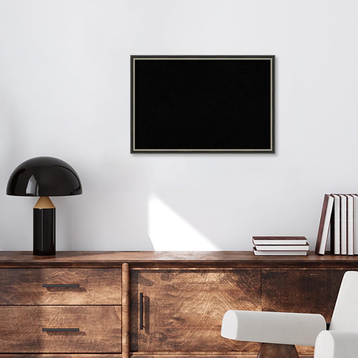 Amanti Art Black Cork Board for Wall, 17x25 Vision Board with Black Wood Frame, Medium Corkboard Office Decor for Home Organization, Modern Corkboard Pinboard to Display Items for Home Organization