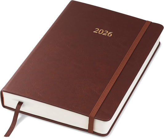 Wykeham's Executive 2026 Daily Journal Planner – US Public Holidays & Format – Customization Available (Conker, 8.5"×5.5")
