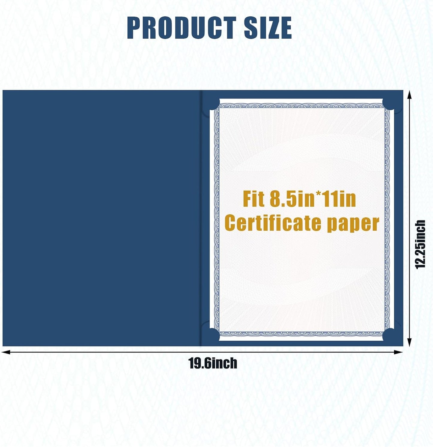 60-Pack Navy Blue Certificate Holders with Gold Foil Border, Diploma Covers for Letter Size 8.5x11 Certificates, Awards, Graduation, and Document Papers,Cardstock