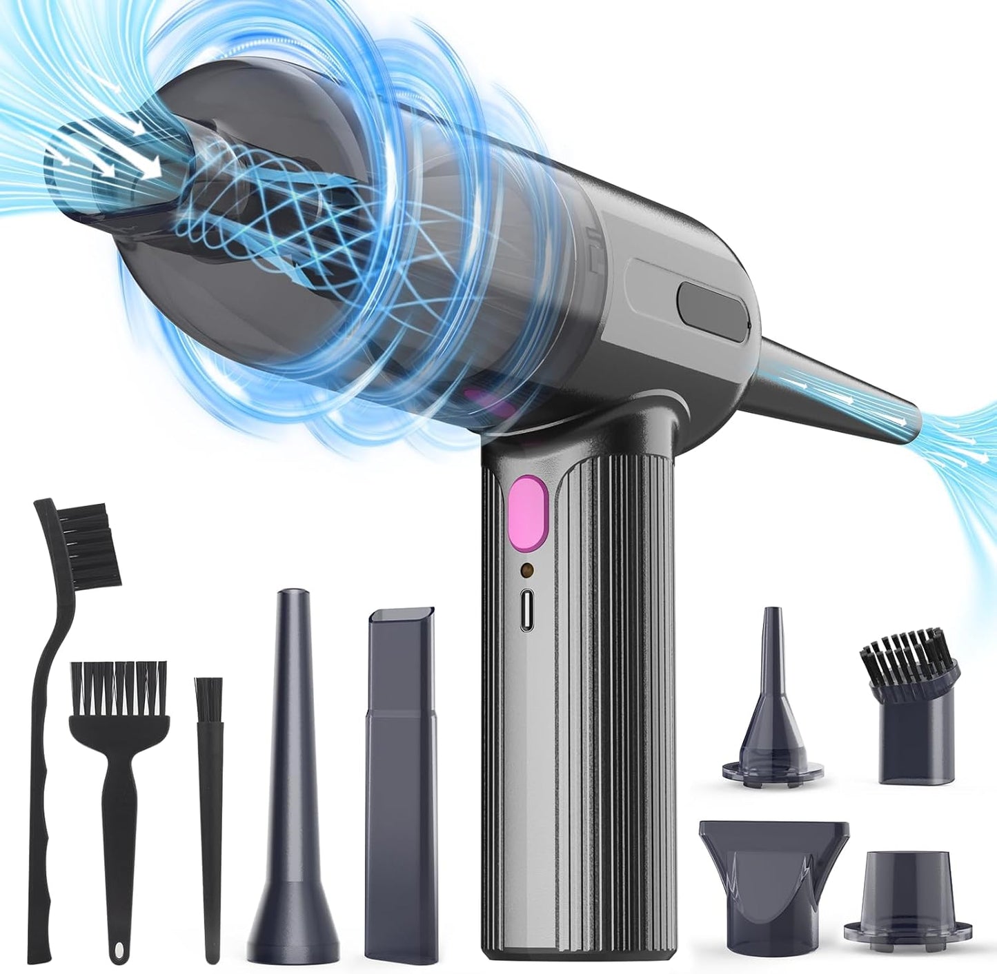7000Pa Mini Vacuum Cleaner: Handheld Vacuum & Electronics Duster & Hand Pump Cordless Keyboard Vac 3-Gear Compressed Air Blower for Computer Sewing Machine Laptop Car Home Office
