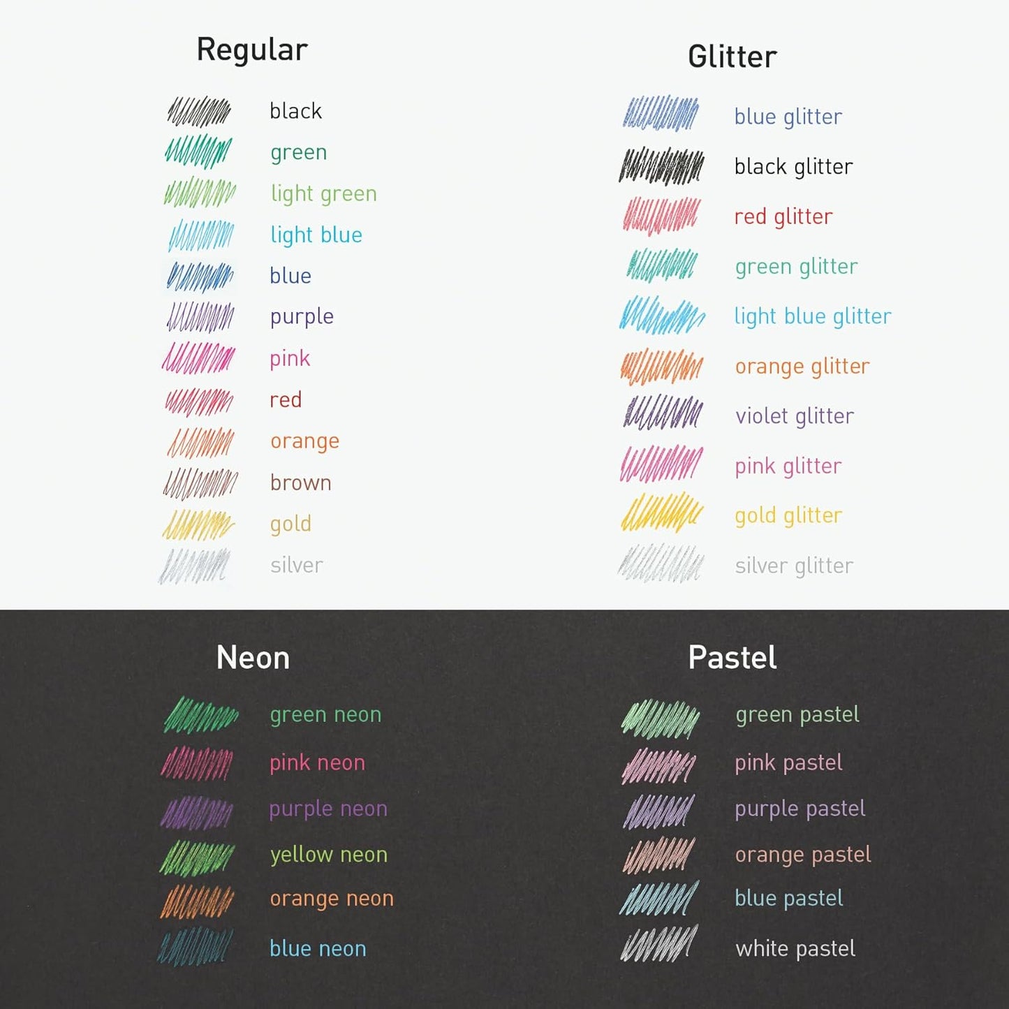 Pentonic Gel Pens, 36 Count, 36 Assorted Colors (Assorted Color, Neon, Pastel & Glitter), Medium & Fine Point, Smooth Writing For Journaling (1002358)