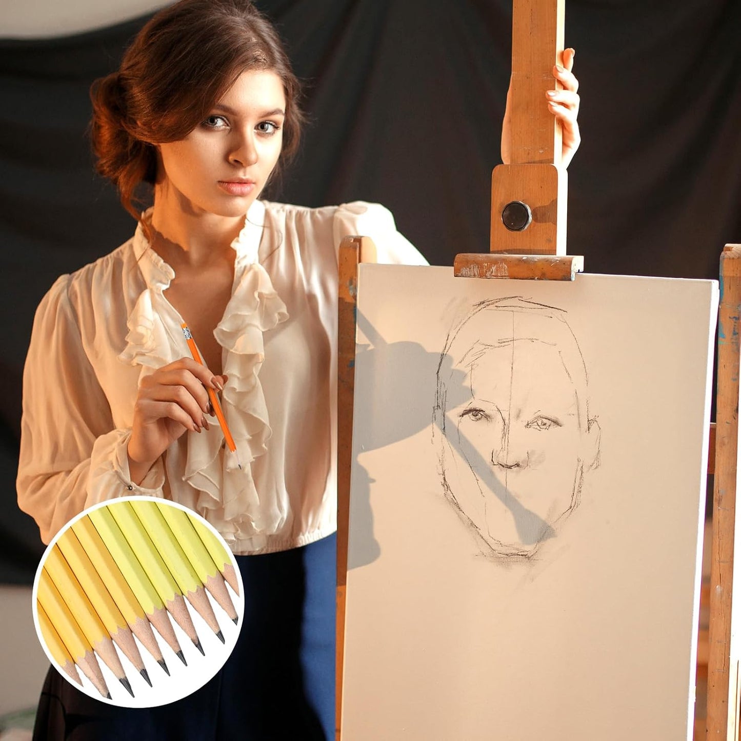 TecUnite 120 Pcs #2 HB Pencils with Eraser No 2 Unsharpened Wooden Hexagonal Pencils for Adults Gifts for School Exam art Learning Office Sketching(Orange Series)