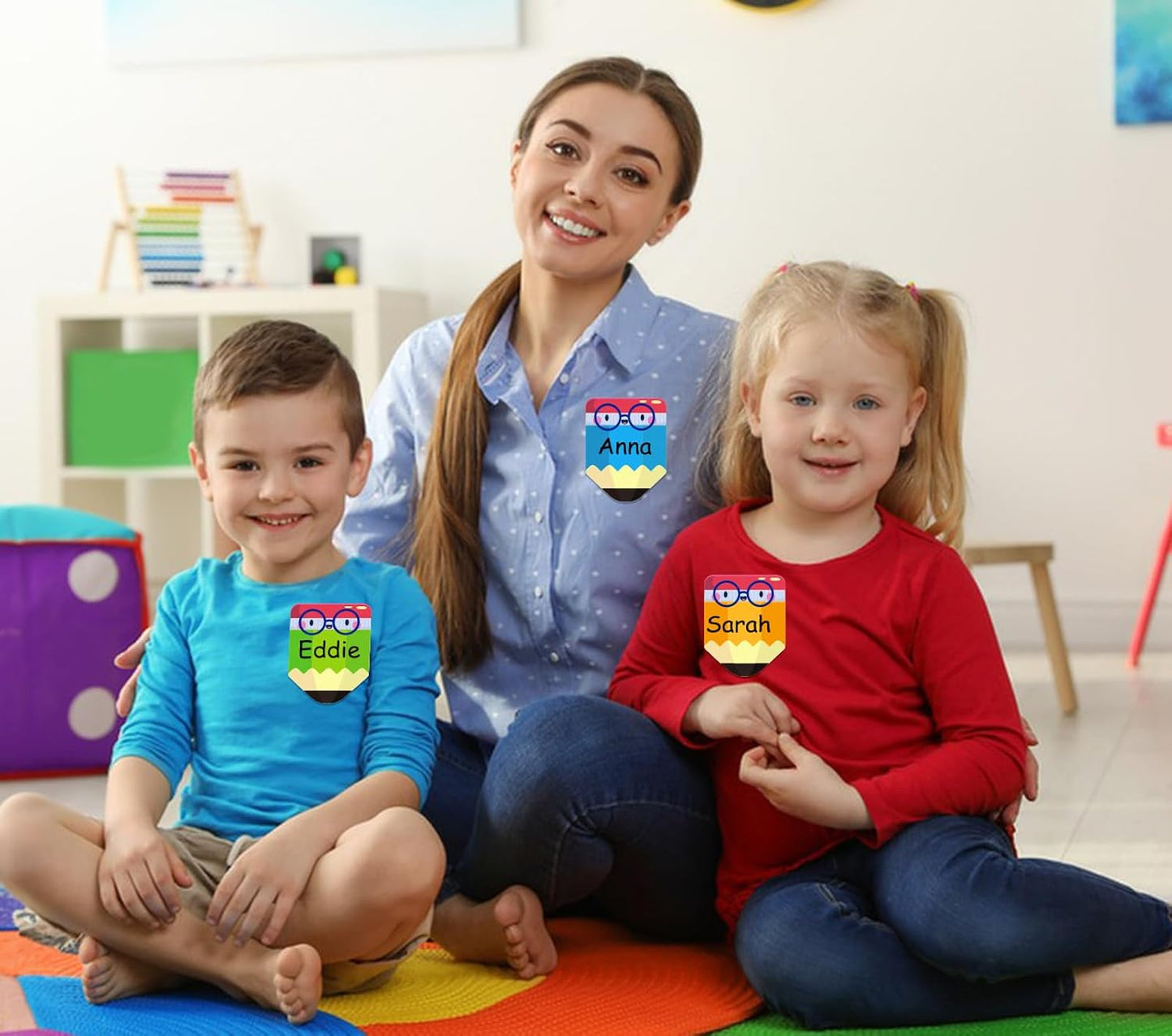 FaCraft 36PCS Name Plates for Classroom - Colorful Pencil Desk Name Tags with PET Film Waterproof Nameplates for Students Classroom Organization Decor Teacher Must Haves Back to School Supplies