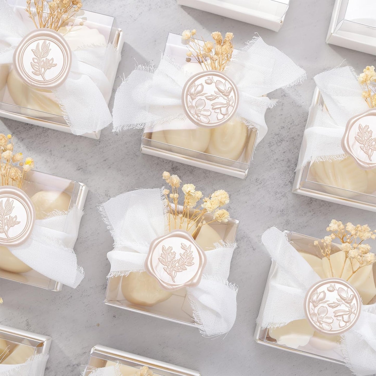 UNIQOOO Wax Seal Stickers - (3 Designs in 1 Pack) Wedding Invitation Envelope Seal Stickers, 60 Pcs Self-Adhesive Stickers, Perfect for Invitation, Christmas, Gift Wrapping (Champagne)