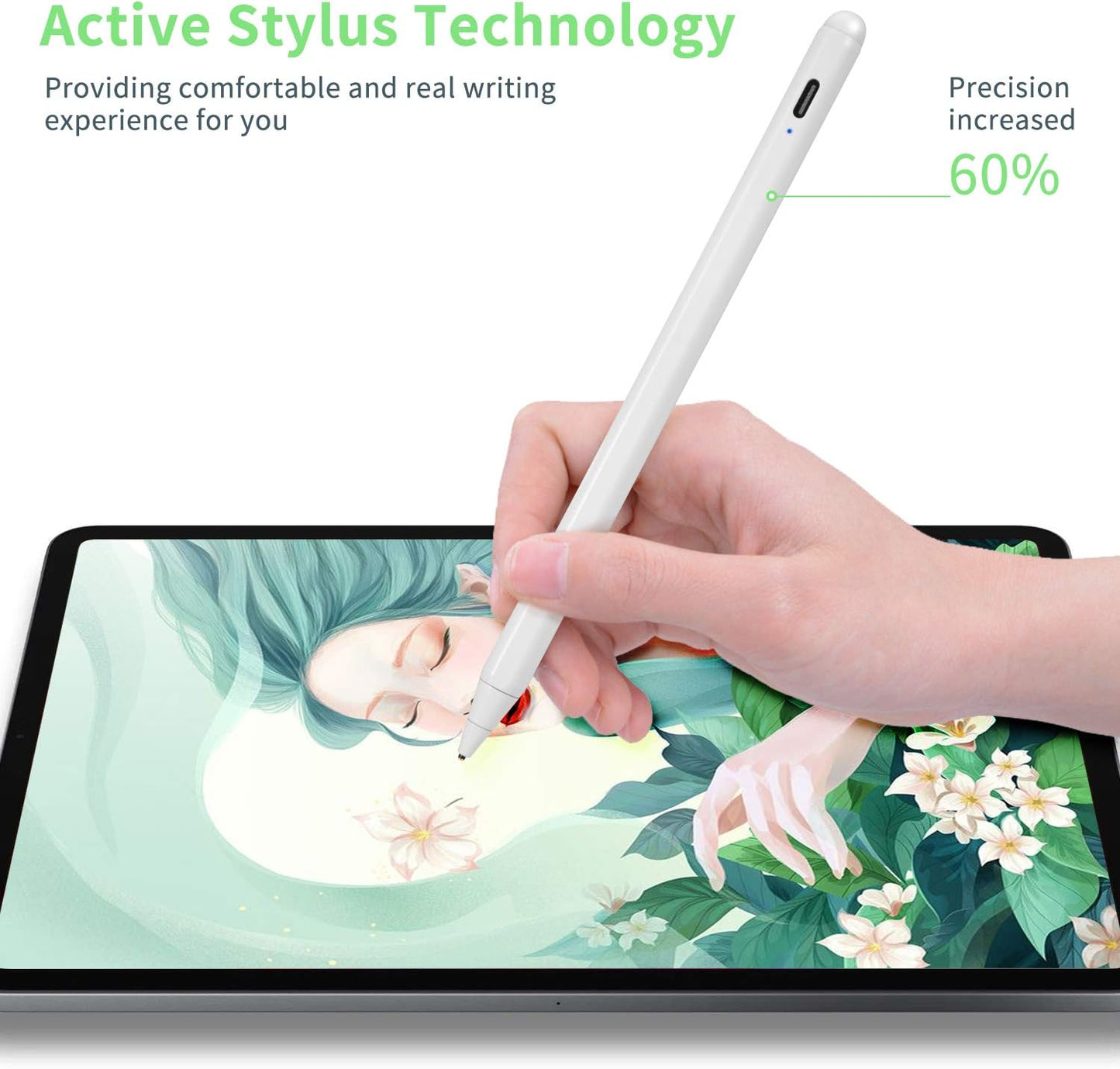 Chromebook Stylus Pen, Active Capacitive Digital Pencil Stylus for Chromebook Pen,Good for Sketching and Note-Taking Touch Screen Pen,White