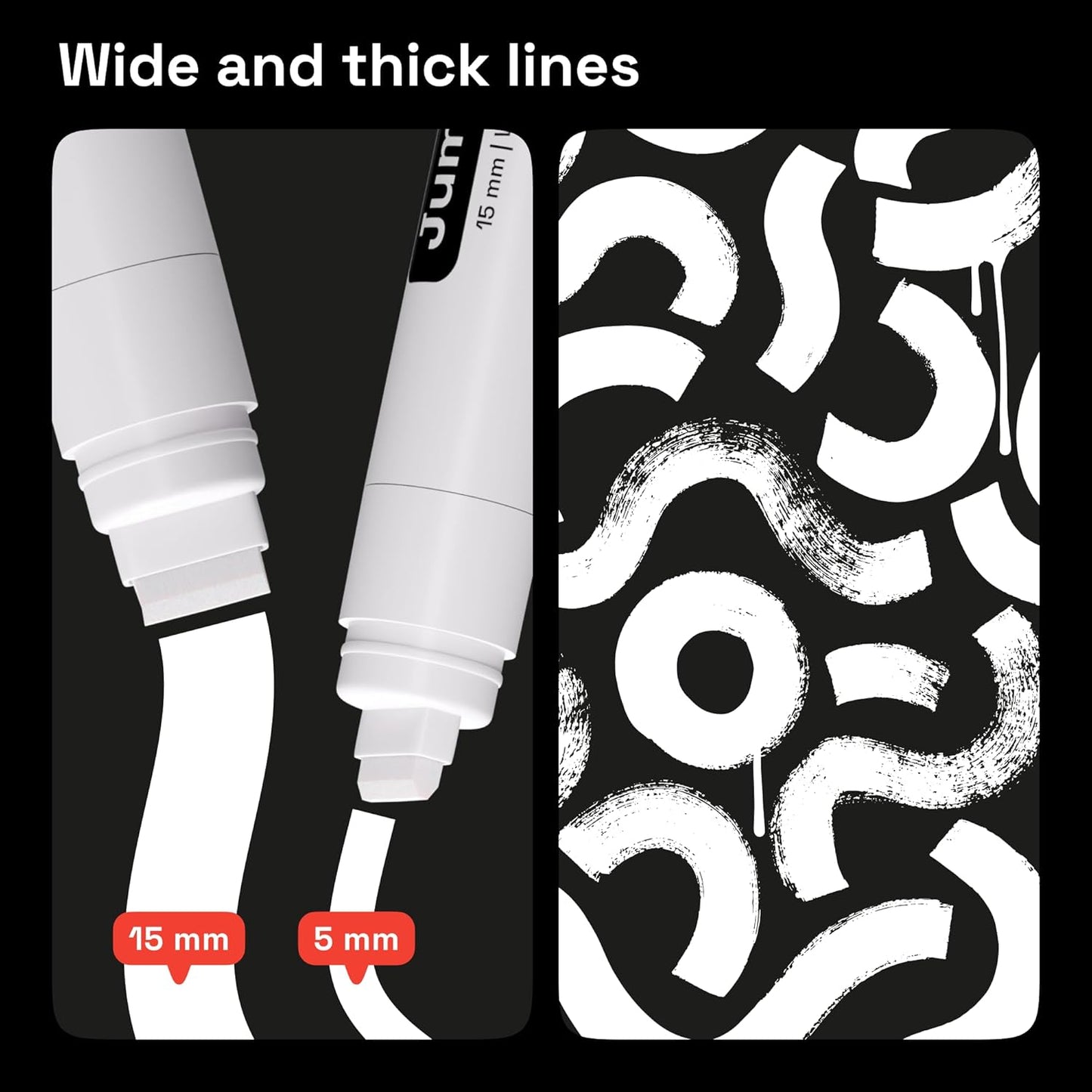 ARTISTRO 5 White Jumbo Markers Acrylic Markers with 15mm Jumbo Felt Tip for Murals Tagging Posters Art Journals & Calligraphy