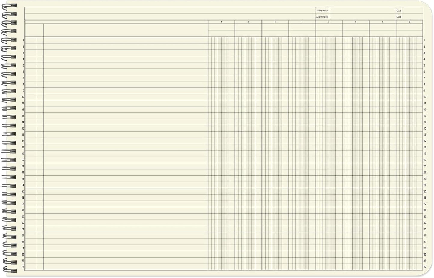 BookFactory Accounting Ledger Notebook/Large 8 Column Accounting Ledger Columnar (Eight Columns) Log Book - 17'' x 11'', 100 Pages, Wire-O Landscape Format (LED-100-CLCW-PP(17x11-Ledger-8)-AX)