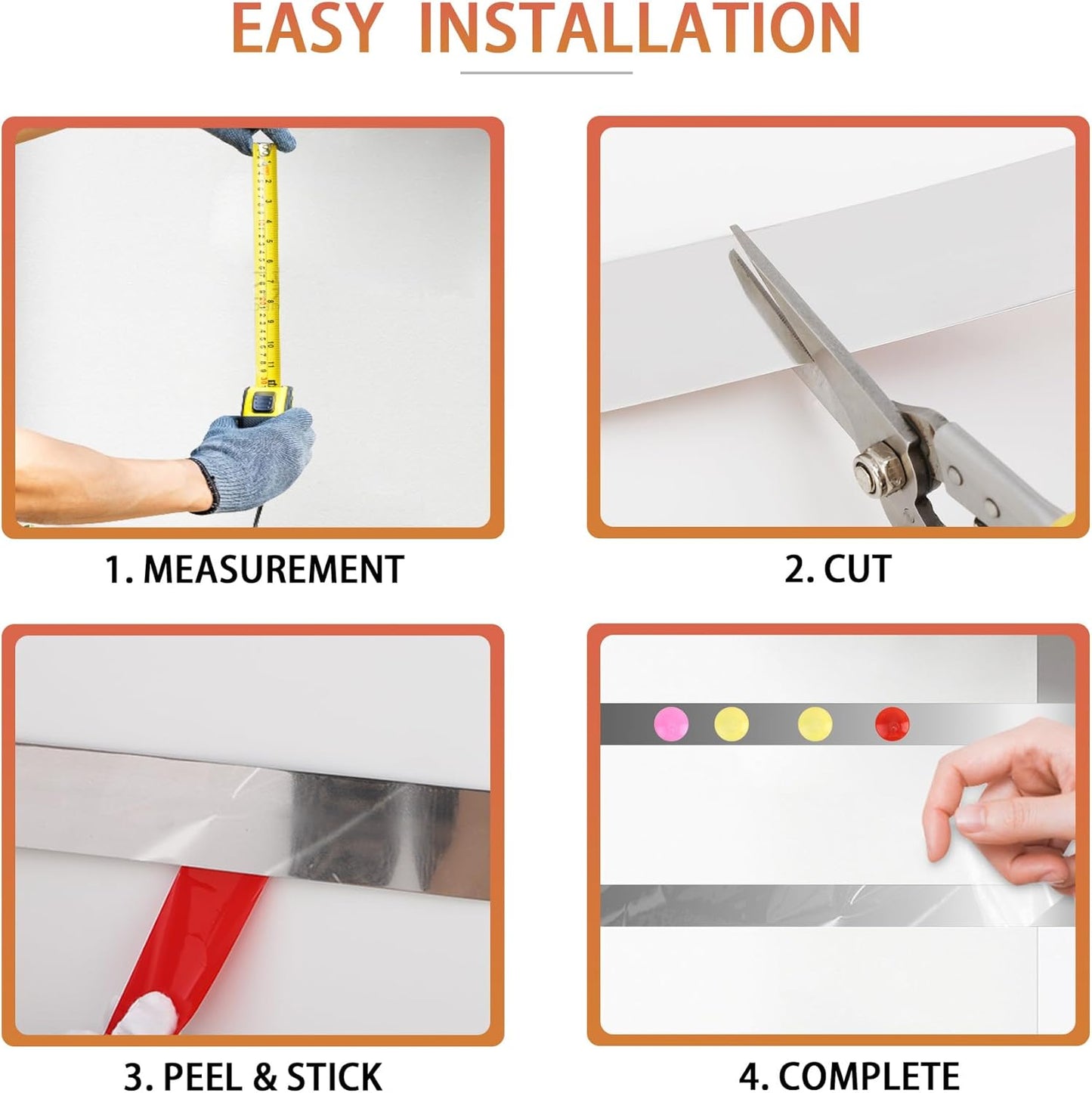 Self Adhesive Backing Metal Strip for Magnets, Flexible Ferrous Memo Tapes Roll for Bulletin Boards in Studio, Office, School (Glossy Silver, 118''L x 1.57''W, Contains 30 Magnets)