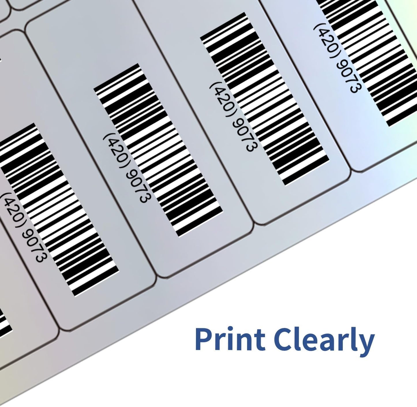 STARLIBOO 1" x 2-5/8" Address Labels- Holographic Color Stickers for Laser/Ink Jet Printer mailing Labels 8.5"×11"- Holographic Silver